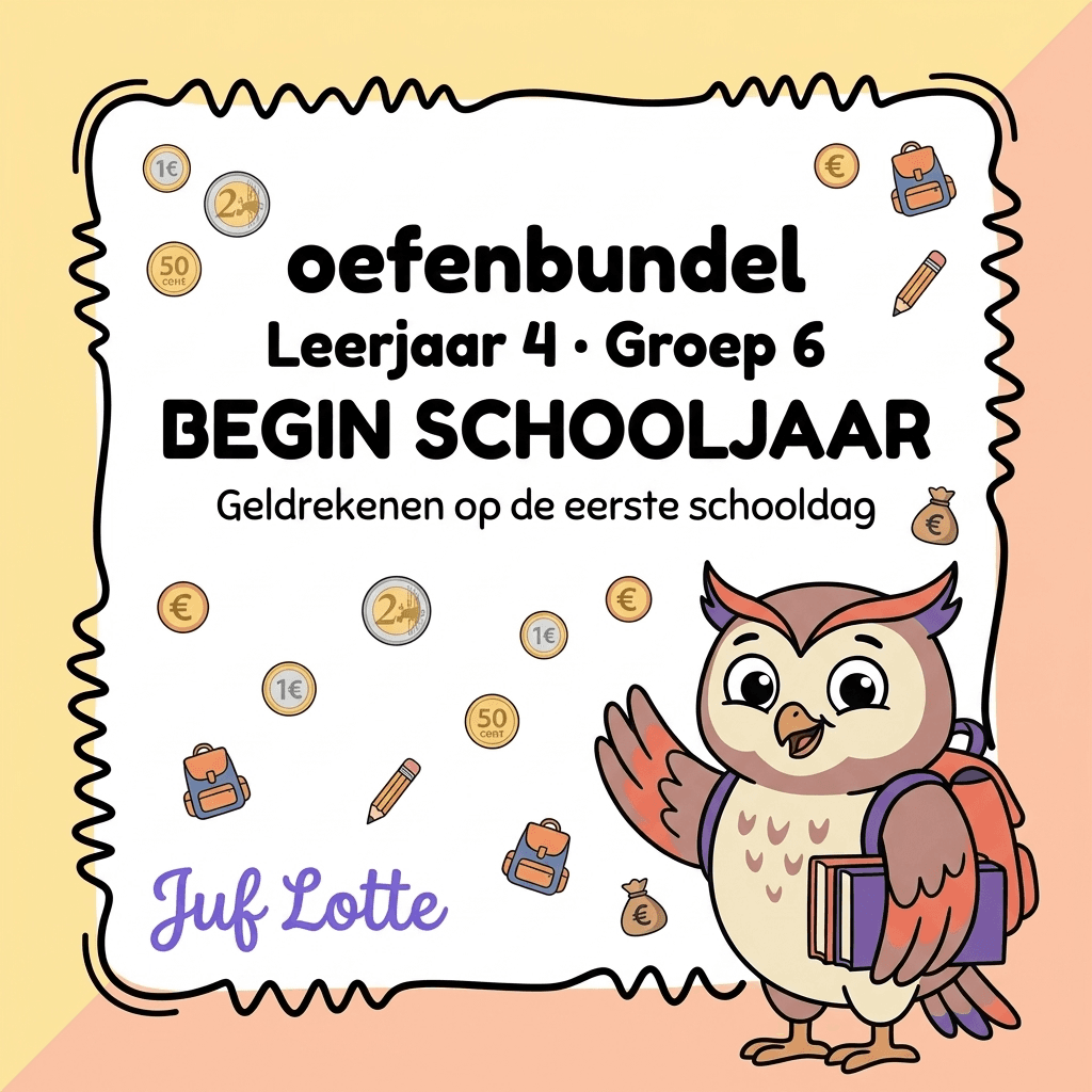 Voorbeeldpagina van de bundel Geldrekenen op de eerste schooldag
